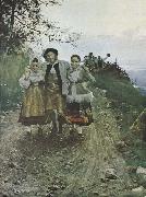 Anders Zorn tur hos famerna oil painting